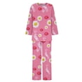 thumbnail image 5 of BXINGOHAI Oversized 2 Piece Set for Women Breast Cancer Floral Graphic Outfits Long Sleeved Shirts and Pants Outdoor Loungwear Sets Pink,S, 5 of 5