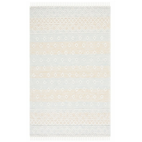 SAFAVIEH Vermont Wight Trellis Area Rug, Light Blue/Yellow, 5' x 8'