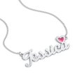 thumbnail image 3 of Name Necklace with Pink Cold Enamel Heart, 3 of 4