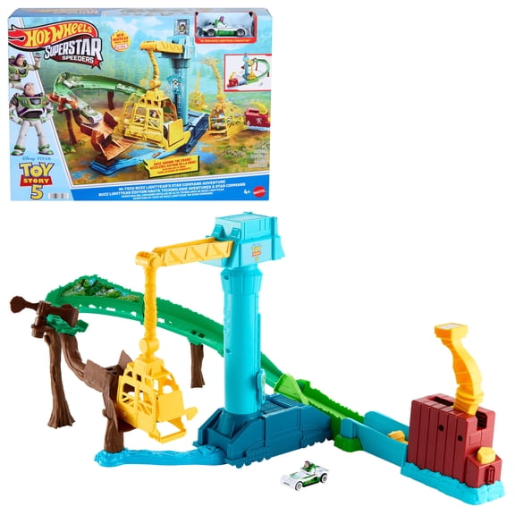 Hot Wheels Superstar Speeders Hi-Tech Buzz Lightyear’s Star Command Adventure Track Set