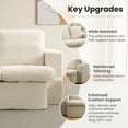 thumbnail image 6 of COOLHUT Folding Sofa Bed, Memory Foam 3 Seater Sofa Couch, Convertible Sleeper Sofa with Pillows, High Density Foam Floor Mattress for Living Room/Dorm/Guest/Office, Beige, 6 of 13
