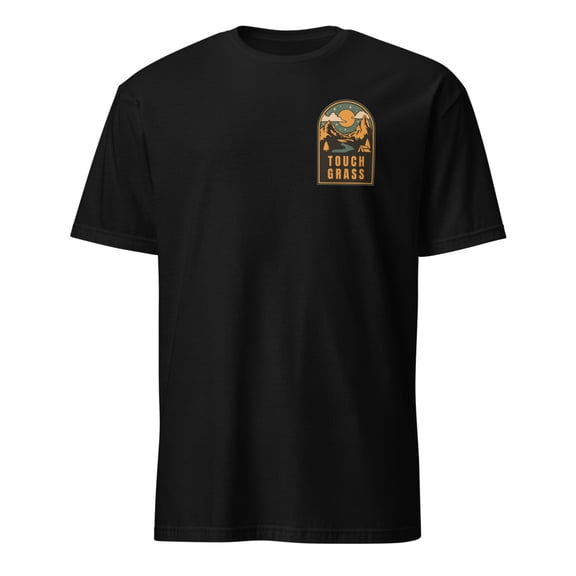 Touch Grass Funny Meme Go Outside Nature T-Shirt (Black, S)