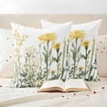 thumbnail image 3 of Spring Floral Pillow Covers 2 Pack Rustic White Yellow Blue Flowers Farmhouse Vintage Pillowcase Waterproof Outdoor Throw Pillow Cover for Patio Garden Square Cushion 26”x26”, 3 of 9