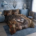 thumbnail image 2 of Erosebridal Camo US Flag Wolf Print Bedding Comforter Set, Patriotic Wildlife King Bedding Sets for Men and Women, Black Reversible 7 Pieces, 2 of 6