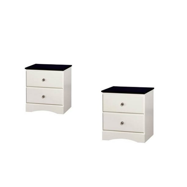 Home Square 2 Drawer Nightstand Set Of 2 Walmart Com Walmart Com