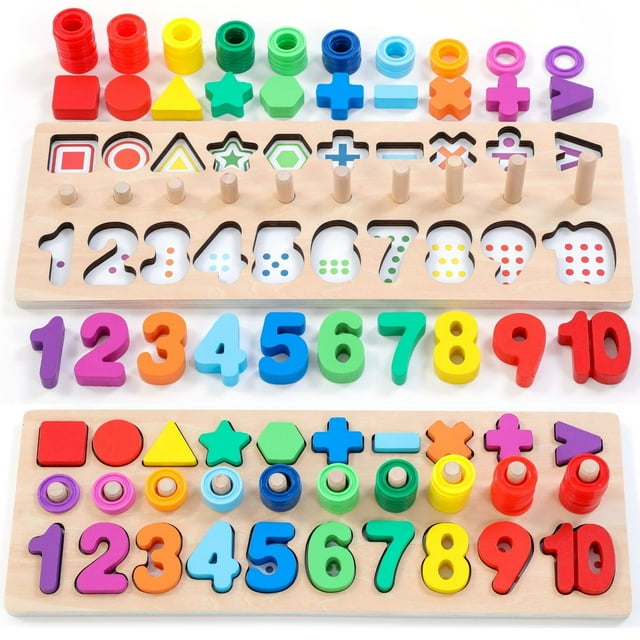 Montessori Toys GeroCrew de madera para niños de 1 año, arcoíris
