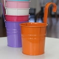 thumbnail image 4 of 10Pcs Metal Hanging Flower Pots Multi-color Iron Buckets for Balcony Garden Planter Decor, 4 of 9