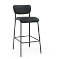 thumbnail image 5 of Pu Faux Leather Bar Stools Set of 2, Pub Barstools with Back and Footrest,Modern Armless Bar Height Stool Chairs, 5 of 9