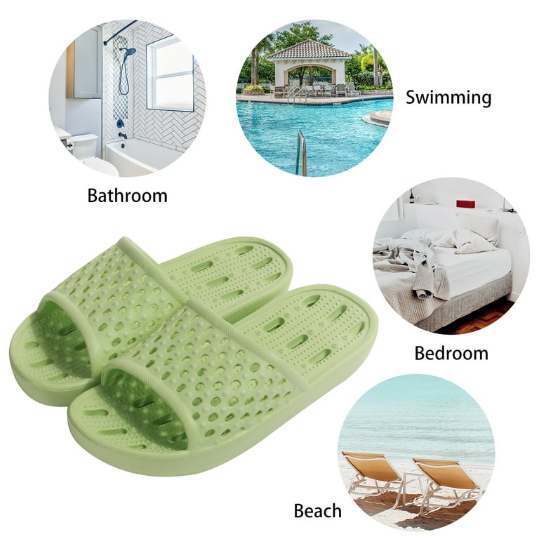 Shower Sandals Women Men Quick Drying Bath Slippers Non Slip Dorm Shoes Green, Size 13 Shower Sandals Women Men Quick Drying Bath Slippers Non Slip Dorm Shoes Green, Size 13