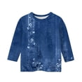 thumbnail image 5 of KAUOD 3/4 Length Sleeve T-Shirt for Girls Round Neck Casual Summer Tunic Tops Teens Basic Tees Embroidered Shirts Pleated Blouse, 5 of 5