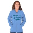 thumbnail image 4 of Mermaid Born to Swim Cute Water Lover Zip Hoodie Sweatshirt Women Brisco Brands S, 4 of 6