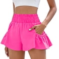 thumbnail image 2 of Women's Athletic Shorts High Waisted Flowy Shorts for Women Workout Running Shorts with Pockets Hot Pink M, 2 of 7