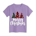 thumbnail image 4 of Ulanda Toddler Christmas Shirt Boys Girls Santa Chicken Tshirts Funny Xmas Holiday Dinosaur Outfit Tees Gift for Kids (Light Purple, 7-8 Years), 4 of 6