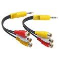 thumbnail image 1 of Cable AV de 3,5 mm a RCA, adaptador AV para TV Samsung, Ancable paquete de 2 componentes de 6 pulgadas (15 cm) a divisor de audio/vídeo de 3,5 mm para TV, reproductor de DVD, Gamecube, Wii, Old Sega, 1 of 5
