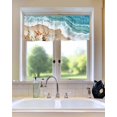thumbnail image 6 of Kitchen Curtain Valances for Windows,Coastal Beach Waves Starfish Shell Rod Pocket Small Valance Natural Coastline Scenery Short Window Treatment for Bedroom Bathroom Living Room,54"x18", 6 of 9
