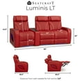 thumbnail image 2 of Seatcraft Luminis LT Zero-Gravity Heat & Massage Italian Leather Home Theater Seating w/Wireless Charging Wedge Console Table, Power Headrest, Power Recline, Row of 3 Right Loveseat, Red, 2 of 9