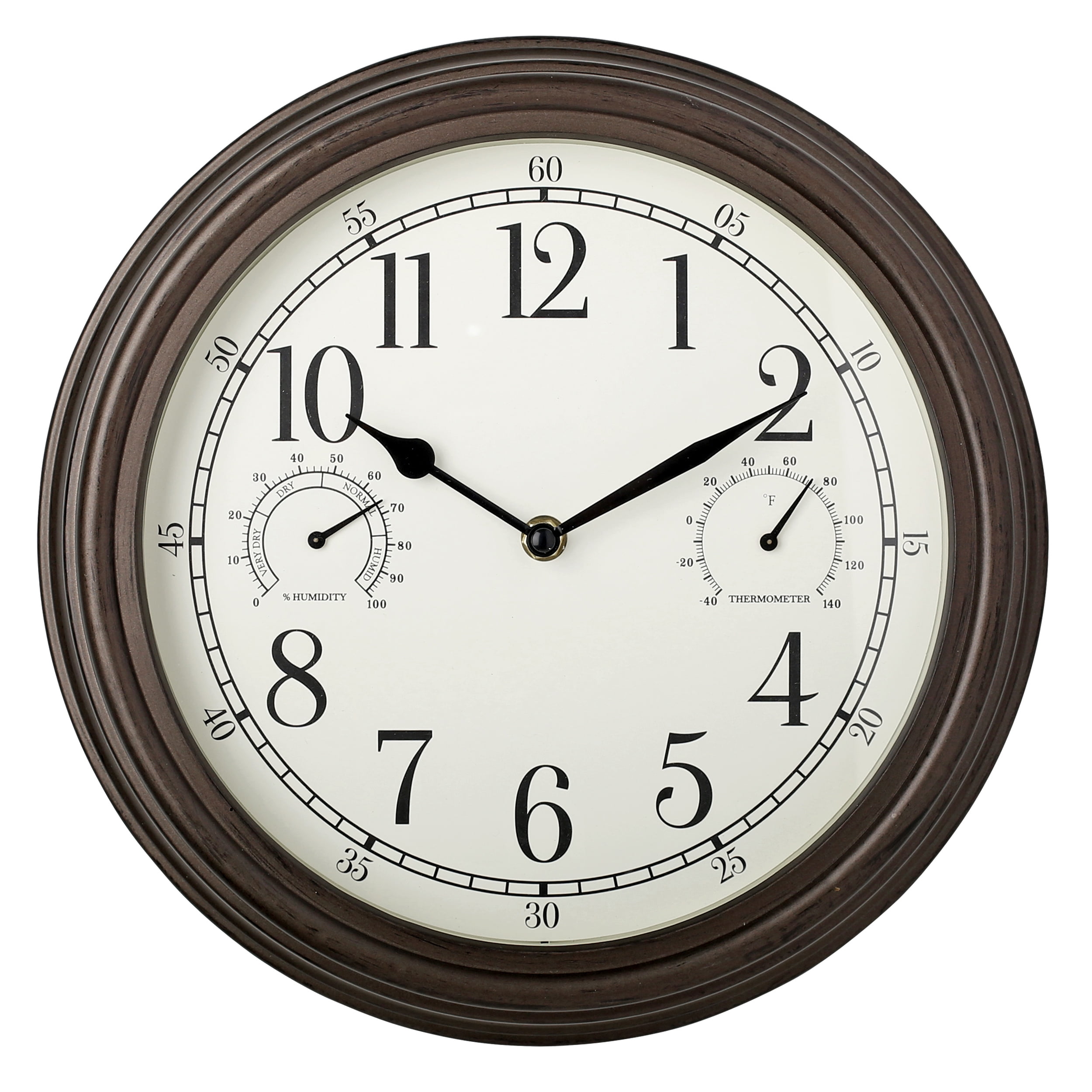 Westclox 12" Brown Indoor/Outdoor Plastic Analog QA Wall Clock with