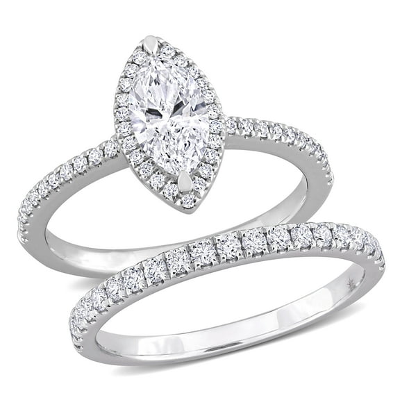 Created Forever Women's 1 4/5ct TW Lab Grown Diamond 14k White Gold Bridal Set
