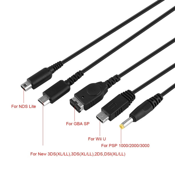 Funturbo All-in-1 DS Charger, 3DS DS Lite Charger Cable USB Charging Cord  for Nintendo 3DS/3DS XL/2DS/2DS XL/DSi/DSi XL/DS Lite (2 Pack)