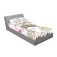 thumbnail image 2 of Ambesonne Animal Fitted Sheet & Pillow Sham Set, Giraffes and Hearts, Twin, White Grey Pink, 2 of 2
