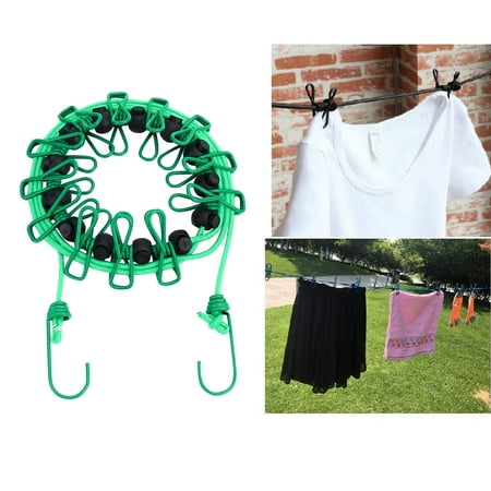 

Christmas decorations Portable Clothesline With 12 Clothespins Retractable Elastic Laundry Clothesline Fragarn