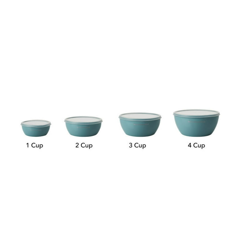 KitchenAid 4 Pieces Prep Bowls with Lids, Aqua Sky & Reviews