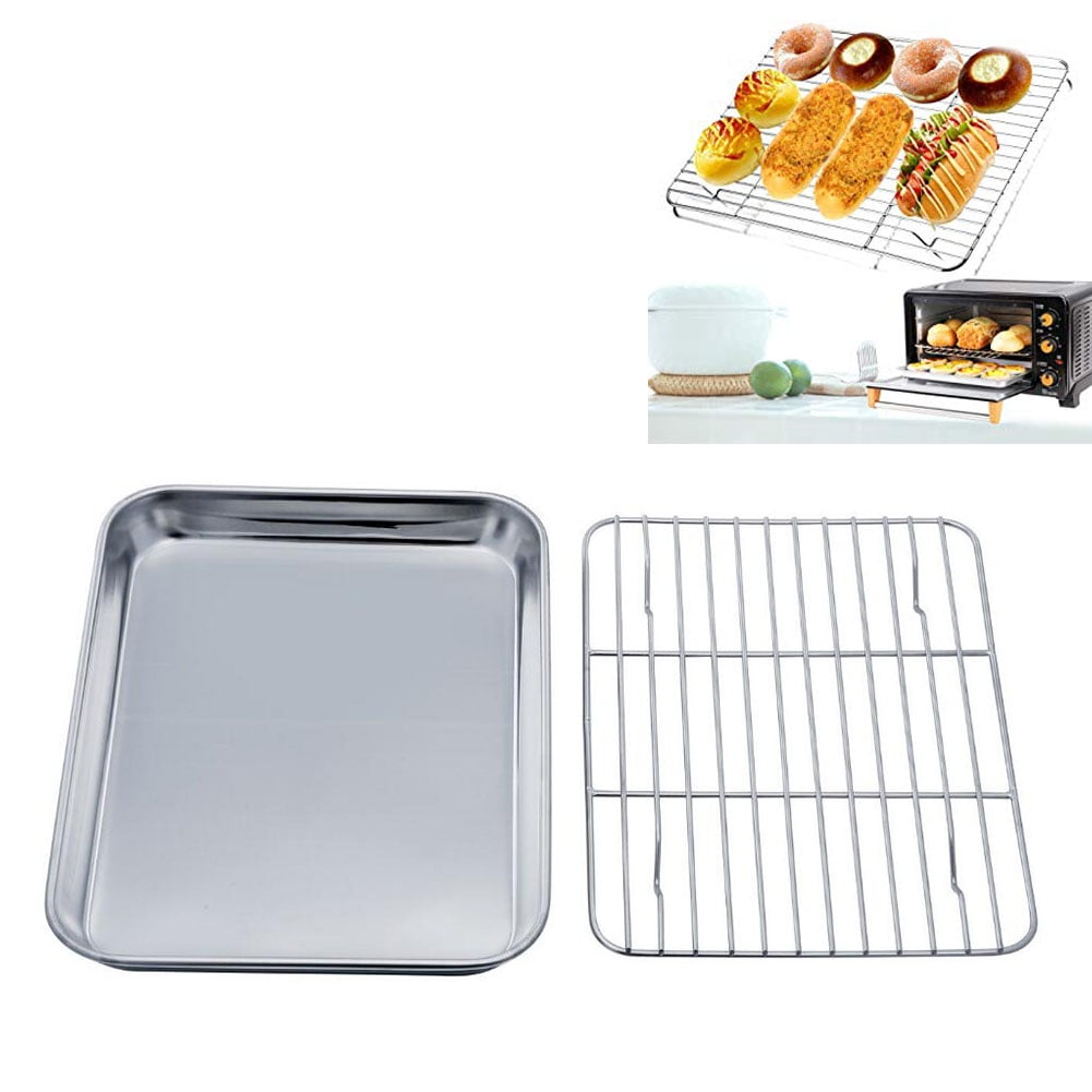 Rohi Universal Oven Cooker Grill Pan Tray Complete with Steel Wire Rack Handles Suitable for Most Oven Cookers 40cm x 30cm Extra Large 
