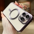 thumbnail image 3 of Magnetic Case For iPhone 15 14 13 12 11 Pro Max Plus Fashion Plating Frosted Matte For Magsafe Bumper Cases Cover funda, 3 of 5