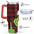 thumbnail image 3 of 40oz Grinchmas Christmas Stainless Steel Tumbler with Lid and Straw,Christmas Spill Proof Travel Cup Double Wall Vacuum Insulated Coffee Mug with Handle Red, 3 of 7