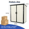 thumbnail image 3 of Sunmthink 5.0' X 3.1' Resin Outdoor Shed with Base Frame, Plastic Shed with Lockable Door, for Garden, Ptaio, Backyard, Beige, 3 of 7