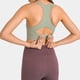 thumbnail image 5 of Dinheiro Tops cortos de entrenamiento sin mangas con cuello alto para mujer Camisetas sin mangas recortadas lindas Ropa de verano para niñas adolescentes, verde,, 5 of 7