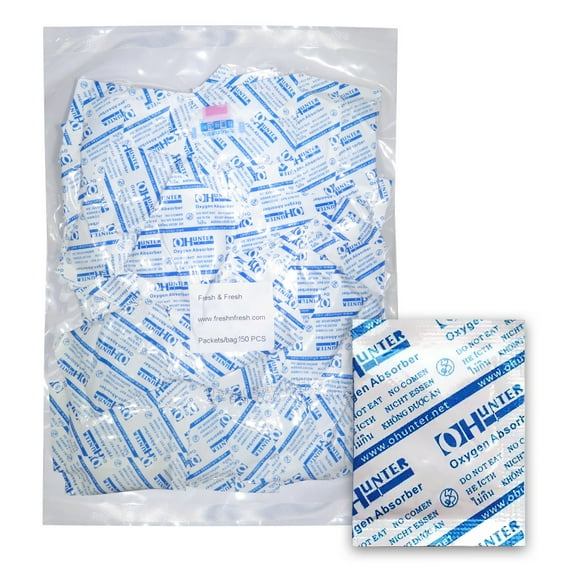 Fresh & Fresh [150 Packs] 100 CC Premium Oxygen Absorbers(1 Bag of 150 Packets)