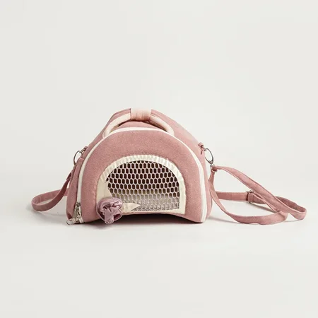 Breathable Pet Bag Small Pet Carrier Bag Breathable Comfortable Pet Travel Tote Bag Sling for Hamster Guinea Pig Rabbit Hedgehog (pink A)