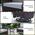 thumbnail image 3 of ALAULM 3PCS Outdoor Conversation Sets with 19" Smokeless Stove, Outdoor Swivel Glider Chair with Glass Top Side Table, Fire Pit Comes with Waterproof Cover and Fire Poker, for Porch Backyard, Grey, 3 of 6