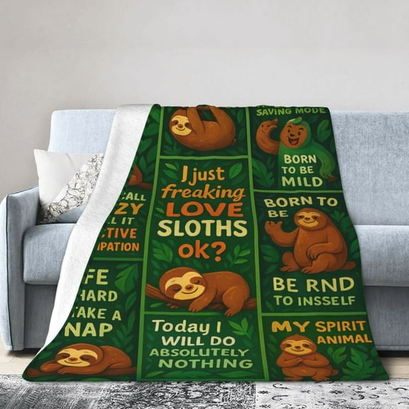 Sloth Blanket Gifts for Women, Gifts for Sloth Lovers, Adults, Kids, Blanket Gifts for Birthday Christmas Thanksgiving, Soft and Warm Blankets for Couch Sofa Bedroom 50x40