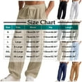thumbnail image 7 of LIaqionyy Mens Pants Cotton Linen Elastic Waist Straight Legs Drawstring Loose Pant Baggy Trousers with Pockets, 7 of 7
