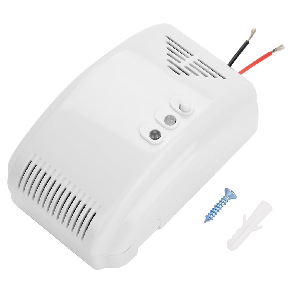 HHOME 12V Detector Gas Sensor Alarm Propane Butane LPG Natural Gas Alarm Sensor for Motorhome Yacht Kitchen Alarm System Security,White 