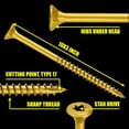 thumbnail image 3 of Tornillos para madera #10 x 75 mm, 200 unidades, 1,5 kg, autoperforantes, 3 of 6