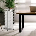 thumbnail image 6 of FASCK  10-Drawer Rolling Storage Cart, Utility Mobile Trolley with Removable Drawers & Universal Casters & 2 Brakes, Versatile Flexible Drawer Organizer Cart for Home, Office (Clear), 6 of 7