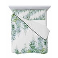 thumbnail image 7 of Quilts Twin-XL Size Bedding Set, Sage Green Wisteria Lightweight Quilted Comforter, Sprinng Summer Pastoral Botanical Soft Reversible Bedspread Coverlet with Pillow Covers for All Season, 68" x 98", 7 of 7