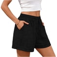 thumbnail image 4 of longantii Womens Lace Shorts 2026 Cute Eyelet Boho Summer Drawstring High Waist Cotton Shorts for Women Trendy Black XXL, 4 of 7