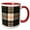 Red/White, variant on 3drose, Image of Macpherson Clan Kilt Scottish Tartan Plaid Pattern, 11oz Two-tone Blue Mug