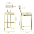 thumbnail image 2 of Counter Height Bar Stools, 26.4" Seat Height Bar Stools with Armless Design, Modern Pub Chairs with Upholstered Seat and Metal Legs for Kitchen Island Home Bar Dining Room, Set of 2, Gold, 2 of 7
