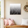 thumbnail image 6 of Canvas Wall Art, Black Geometric Framed Canvas Prints for Bedroom Office, Modern White Stripe Abstract Distortion Art Large Gallery Wrapped Wall Decor for Home Office, Gifts, 16"x16" Ship Next Day, 6 of 9