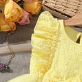 thumbnail image 5 of Girls Dresses Size 5 Birthday Party Dress Embroidery Princess Flower Tutu Dress Wedding Pageant Evening Gown,Yellow,5-6 Years, 5 of 5