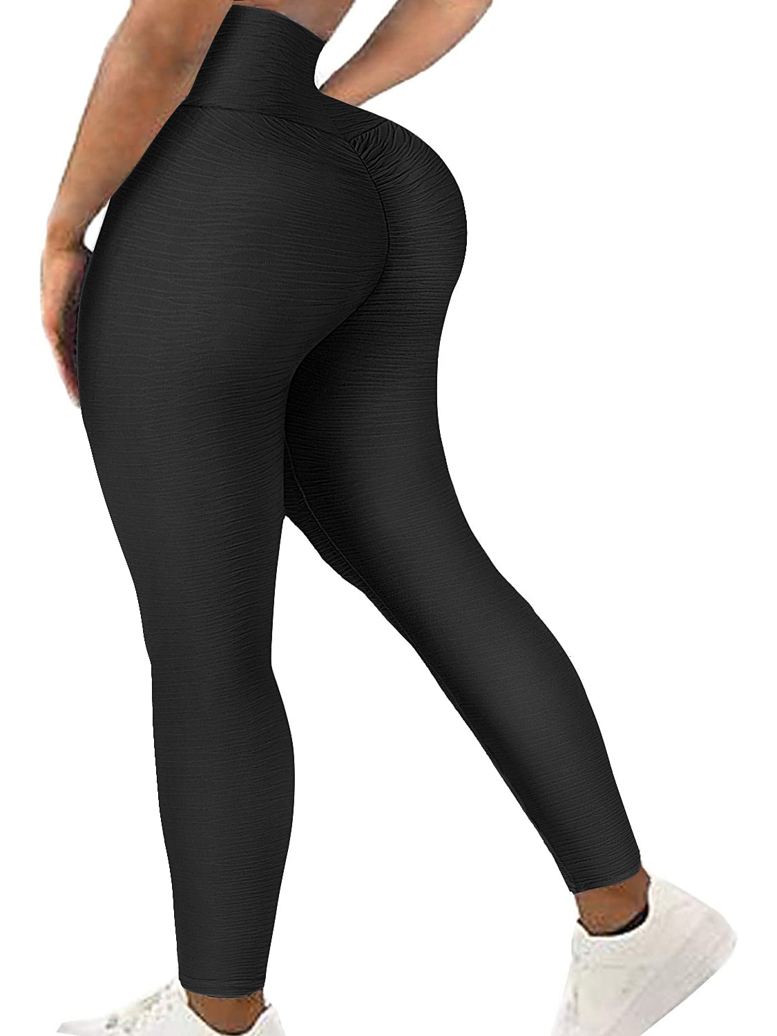 Womens High Waist Yoga Pants Honeycomb Ruched Butt Lifting Slimming Booty Leggings Workout Sports Stretchy Ruched Tights