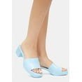 thumbnail image 6 of Steve Madden Harlin Open Toe Slide-On Single Strap Heeled Sandal Blue (6.5, Blue), 6 of 6