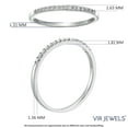 thumbnail image 4 of Vir Jewels 1/8 CTTW Diamond Wedding Anniversary Band Women 10K White Gold Round Petite Prong, 4 of 7