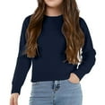 thumbnail image 4 of LYHaoo Girls Sweater Crewneck Pullover Long Sleeve Knit Sweater Kids Knitted Pullover Fall Winter Sweaters 7-8 Years(Blue), 4 of 4