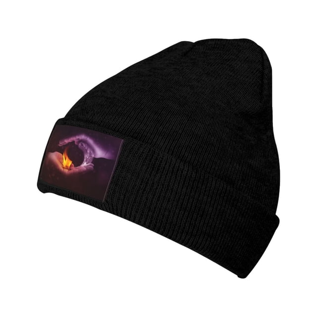 ZICANCN Knit Bonnet Chapeau-Fire Main d'Eau Hiver Casquette Douce Chaude Classique pour Hommes Femmes Rouge et Blanc